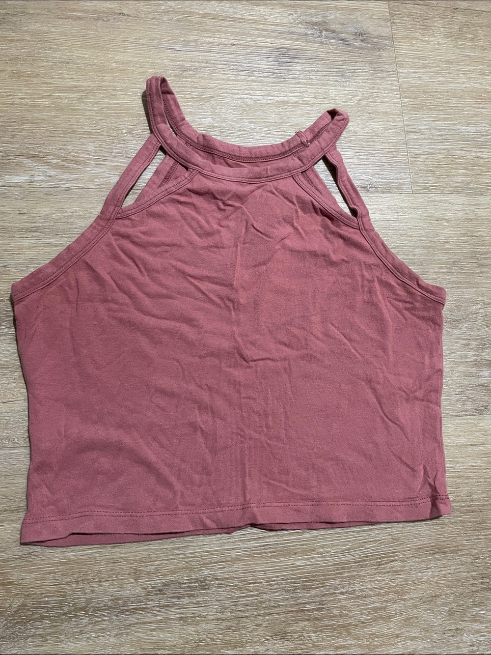 BONGO High-Neck Crop Tank Top in Dusty Rose